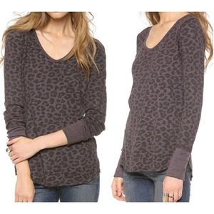 WE THE FREE Brown Black Animal Print Long Sleeve Thermal Top Women's Large